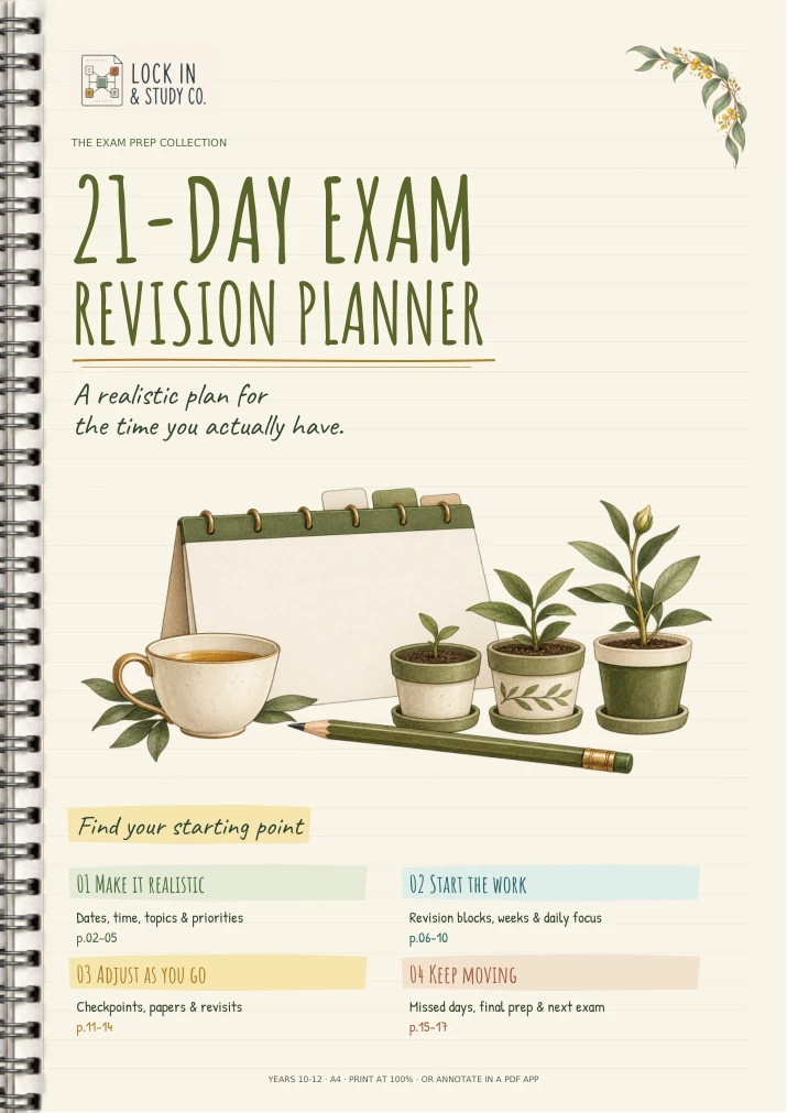 21-Day Exam Revision Planner, illustrated cover